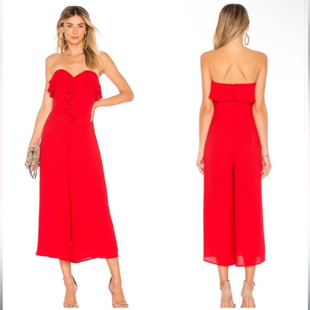 Amanda Uprichard Matisse sweetheart neck ruffle‎ jumpsuit